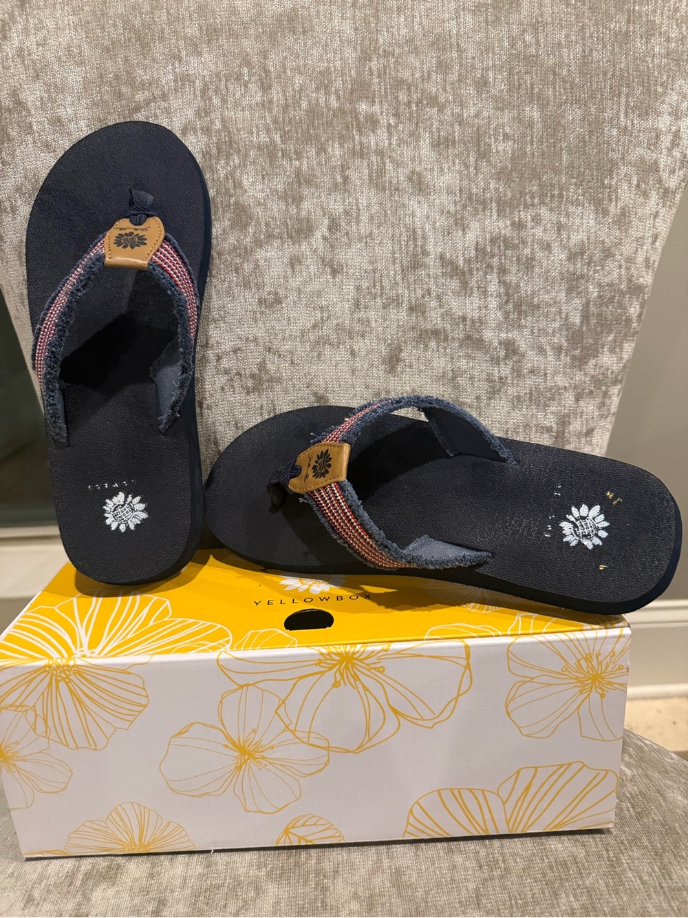 Yellow Box Women’s Navy Blue Flip Flop Sandals